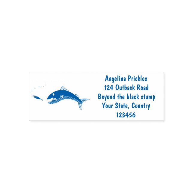 Tecknad för hungrigt fiske i Barracuda Självfärgande Stämpel (Design)