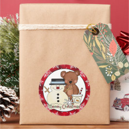 Tecknad för julklapp Helgdag Runt Klistermärke