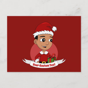 Tecknad för julpojke vykort