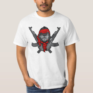 Tecknad för kämpe för AK-47 gorillarebell T-shirt