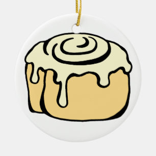 Tecknad för kanel Roll Honung Bun Cute Design Julgransprydnad Keramik