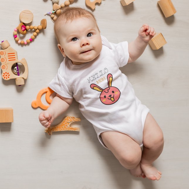 Tecknad för kaninPåskhare T Shirt (the easter bunny in this adorable hello mom rabbit design bodysuit or tshirt.)