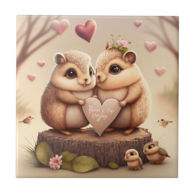 Tecknad för klumpiga björnar kakelplatta (Framsidan)