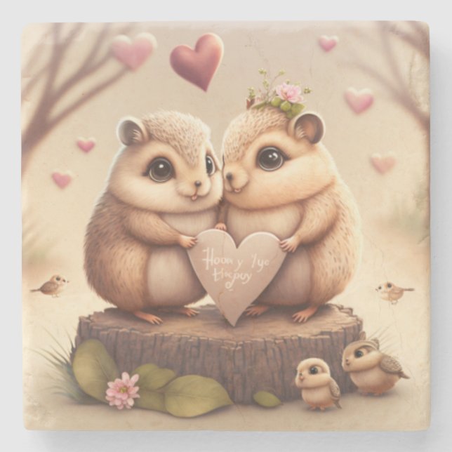 Tecknad för klumpiga björnar stenunderlägg (Framsidan)