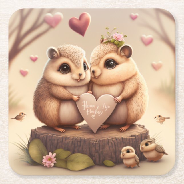 Tecknad för klumpiga björnar underlägg papper kvadrat (Framsidan)