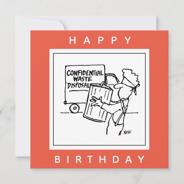 Tecknad för konfidentiellt Slösat bortskaffande Kort (Framsida)