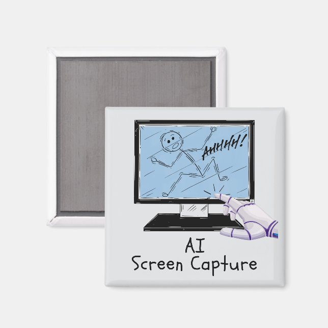 Tecknad för konstgjord intelligens i Skärm Capture Magnet (Front/Back)