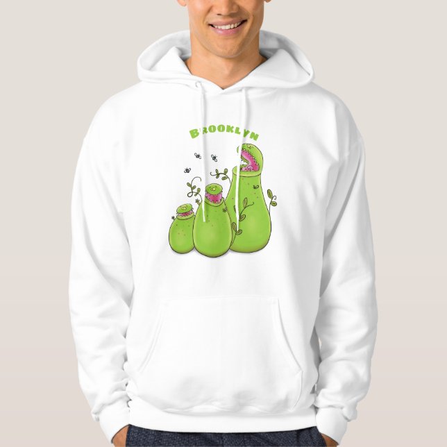 Tecknad för köttätande gröntar för pitchers hoodie (Framsida)