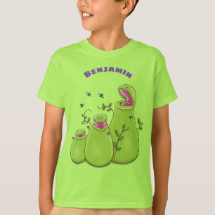 Tecknad för köttätande gröntar för pitchers t shirt