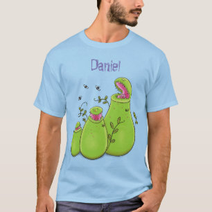 Tecknad för köttätande gröntar för pitchers t shirt
