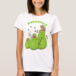 Tecknad för köttätande gröntar för pitchers t shirt