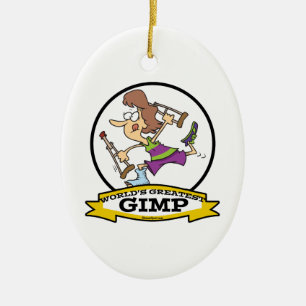 TECKNAD FÖR KVINNOR AV GREATEST GIMP JULGRANSPRYDNAD KERAMIK