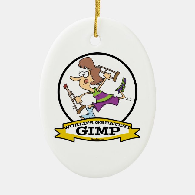 TECKNAD FÖR KVINNOR AV GREATEST GIMP JULGRANSPRYDNAD KERAMIK (Framsidan)