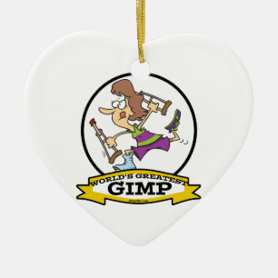 TECKNAD FÖR KVINNOR AV GREATEST GIMP JULGRANSPRYDNAD KERAMIK