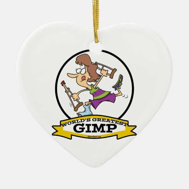 TECKNAD FÖR KVINNOR AV GREATEST GIMP JULGRANSPRYDNAD KERAMIK (Framsidan)