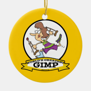 TECKNAD FÖR KVINNOR AV GREATEST GIMP JULGRANSPRYDNAD KERAMIK