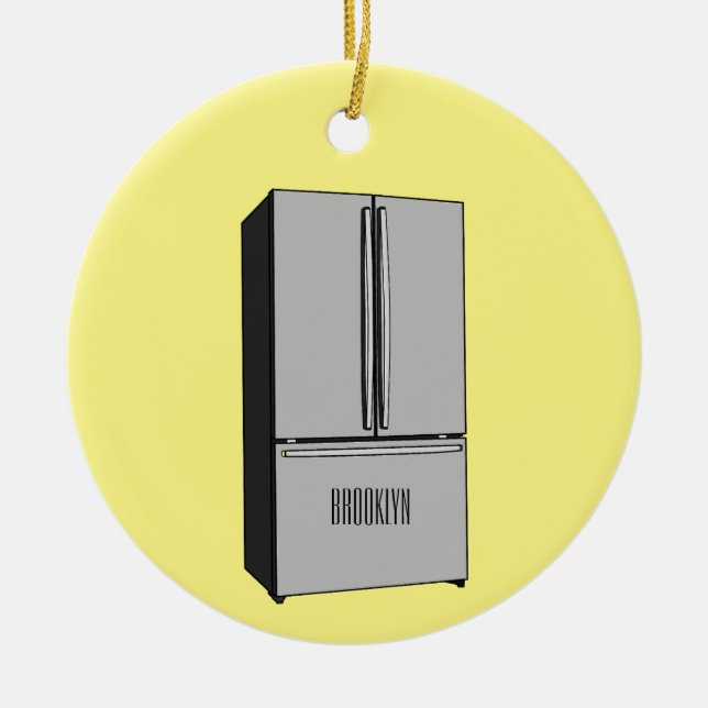 tecknad för kylskåp för fransk julgransprydnad keramik (Framsidan)