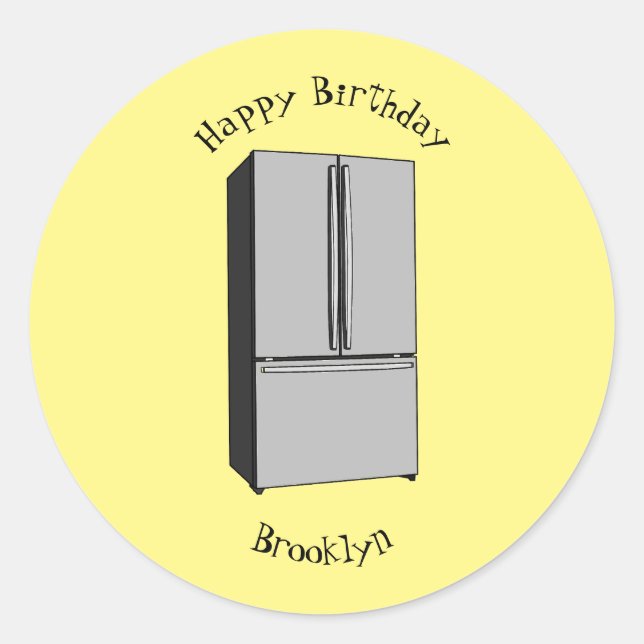 tecknad för kylskåp för fransk runt klistermärke (Framsida)