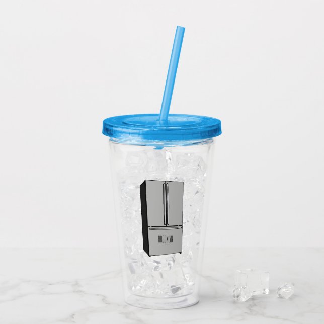 tecknad för kylskåp för fransk take away mugg (Baksida Ice)