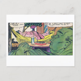 Tecknad för Laziness Vintage- Vykort