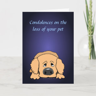 Tecknad för ledsen Hund kondoleanser Pet Sympathy Kort