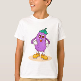 Tecknad för leende av Eggplant Cute T Shirt
