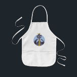 tecknad för lila drake barnförkläde<br><div class="desc">Apron med illustration av huvudet på en söt liten drake av lila i gulten,  söt fantasi/sagor design för barn av Maxi Harmony, lila</div>