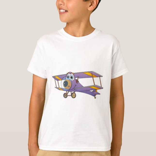 Tecknad för Lila i flygplan Tee Shirt (Framsida)