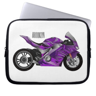 tecknad för lila motorcykel laptop fodral
