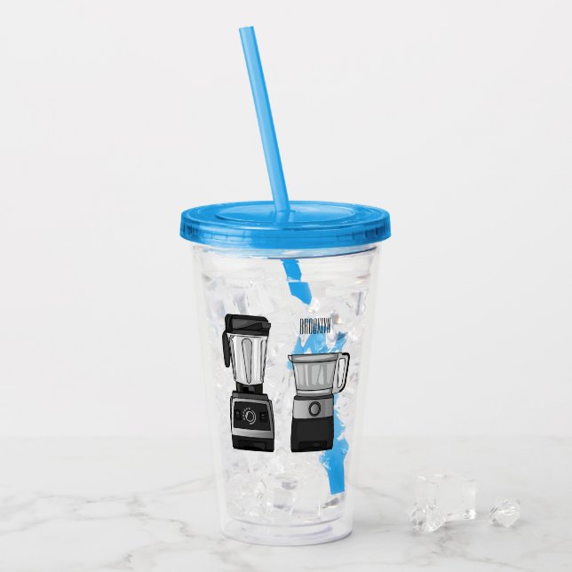 Tecknad för livsmedelsprocessor och mixer take away mugg (Framsida Ice)