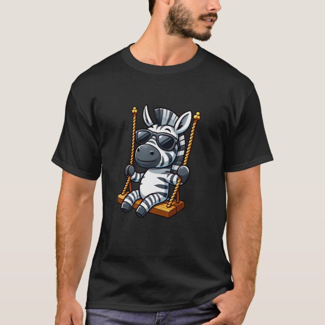 Tecknad för ljuszebra-svängning t shirt (Framsida)
