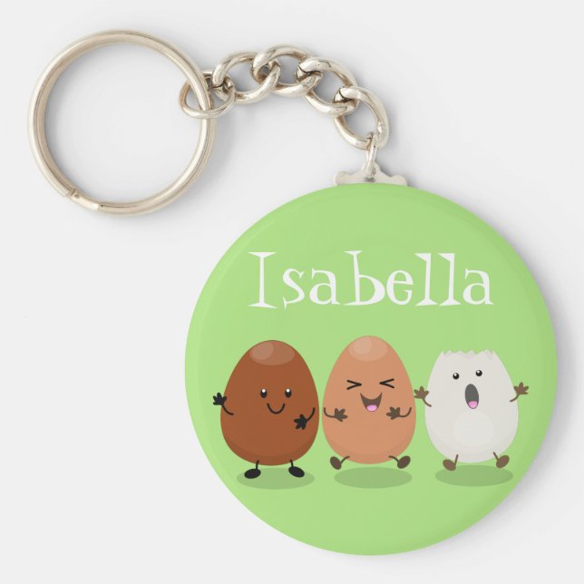 Tecknad för lustig  av Cute-ägg Nyckelring (Framsidan)