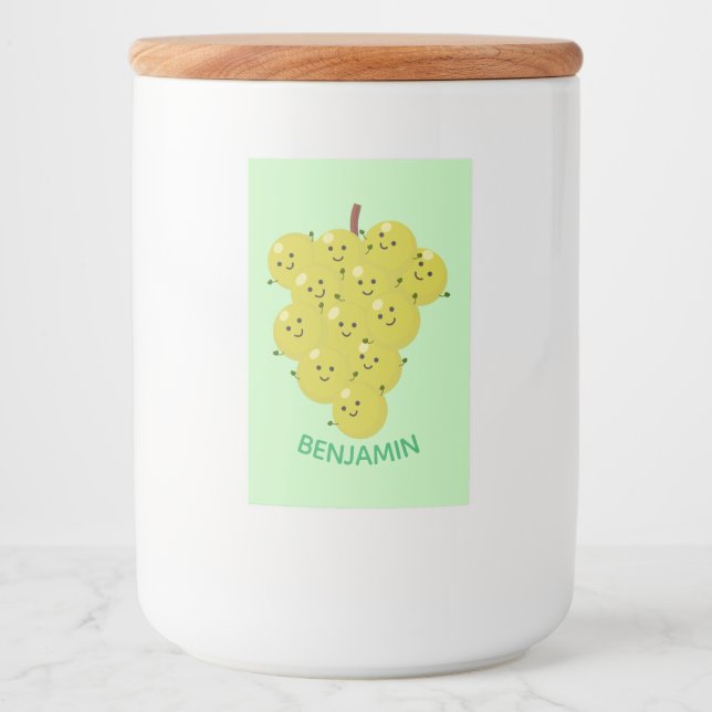 Tecknad för lustiga druvor mat etikett (Framsida)