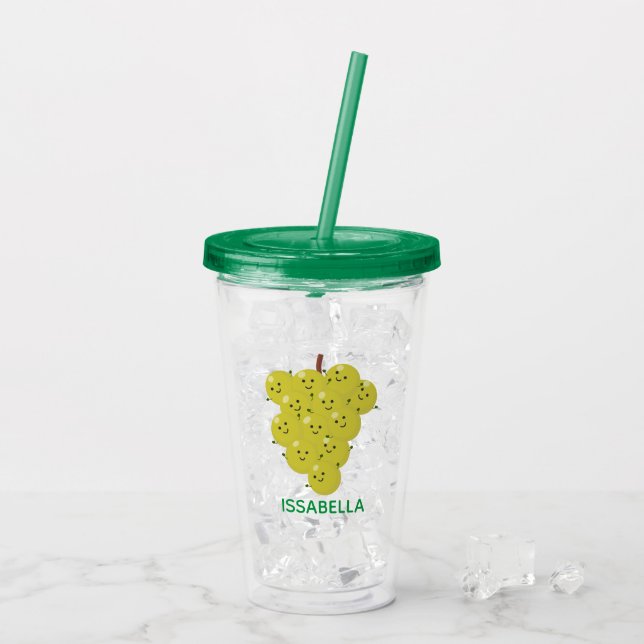 Tecknad för lustiga druvor take away mugg (Baksida Ice)
