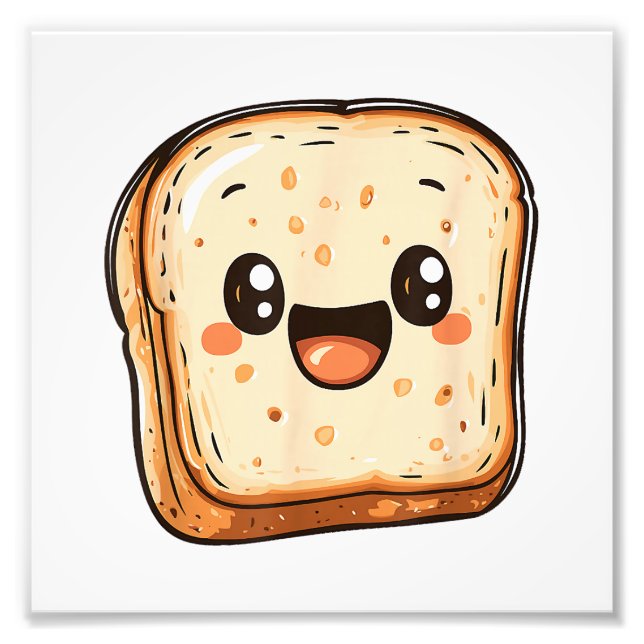 Tecknad för Lycklig Bread Slice-mildrande popup Fototryck (Framsidan)