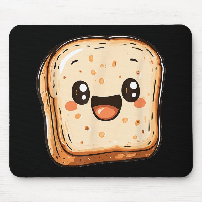 Tecknad för Lycklig Bread Slice-mildrande popup Musmatta (Framsidan)