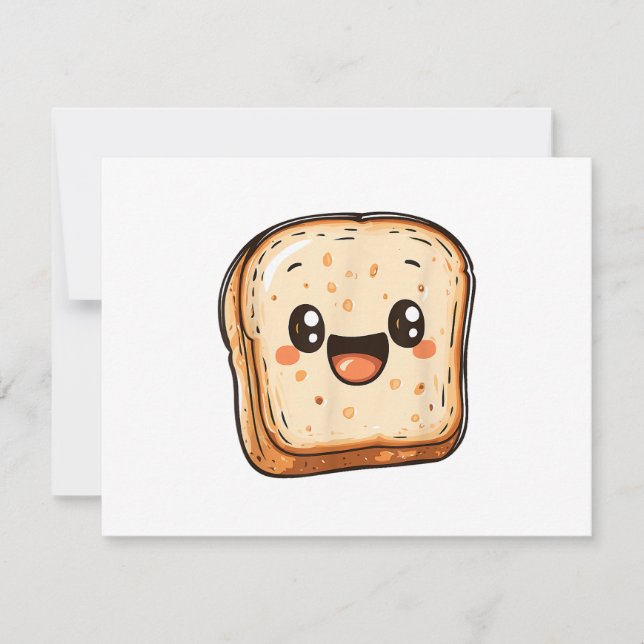 Tecknad för Lycklig Bread Slice-mildrande popup OSA Kort (Framsida)