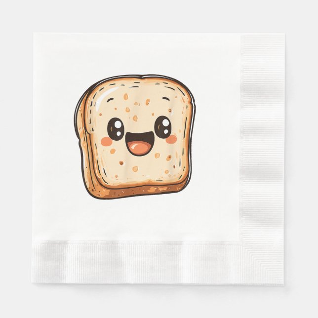 Tecknad för Lycklig Bread Slice-mildrande popup Pappersservett (Framsidan)