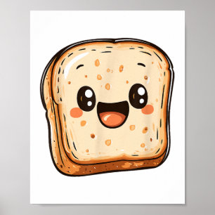 Tecknad för Lycklig Bread Slice-mildrande popup Poster