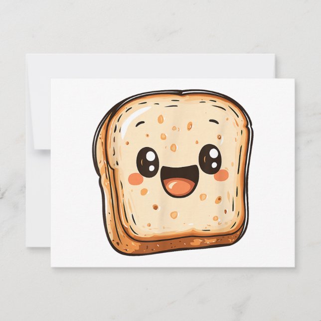 Tecknad för Lycklig Bread Slice-mildrande popup Tack Kort (Framsida)