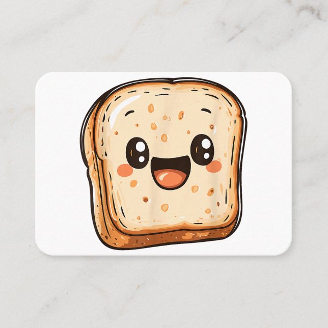 Tecknad för Lycklig Bread Slice-mildrande popup Visitkort (Framsida)