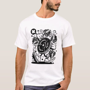 Tecknad för lyftning av streckvikt t shirt