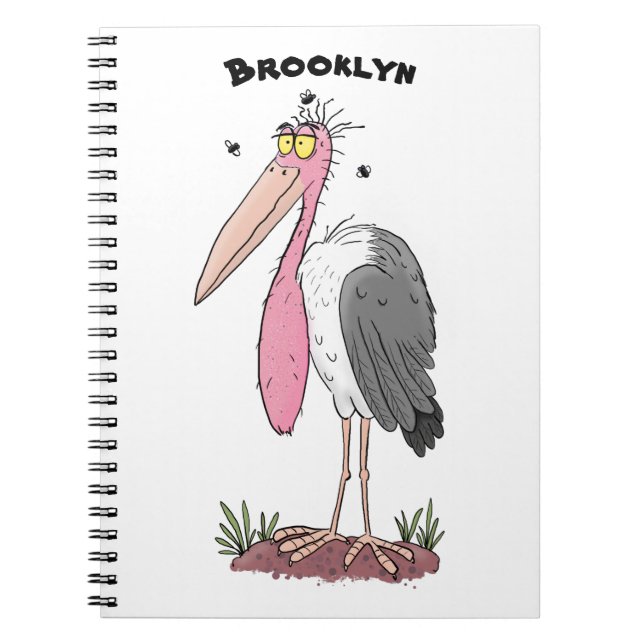 Tecknad för marabou stork anteckningsbok (Framsidan)