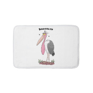 Tecknad för marabou stork badrumsmatta