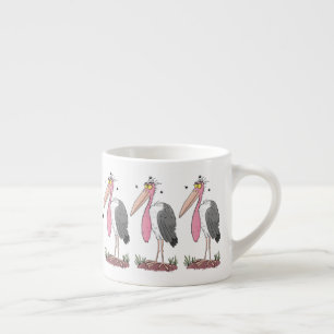 Tecknad för marabou stork espressomugg