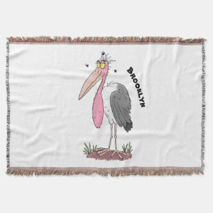 Tecknad för marabou stork filt