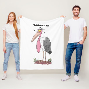 Tecknad för marabou stork fleecefilt