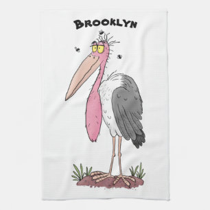 Tecknad för marabou stork kökshandduk