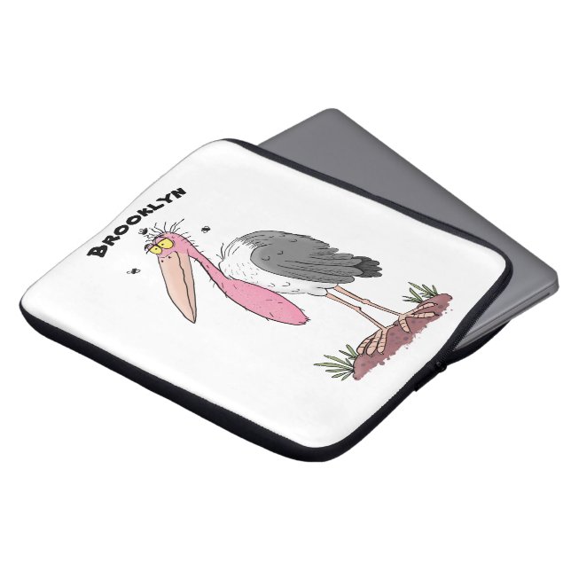 Tecknad för marabou stork laptop fodral (Framsida topp)
