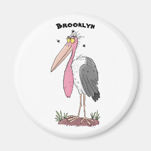 Tecknad för marabou stork magnet